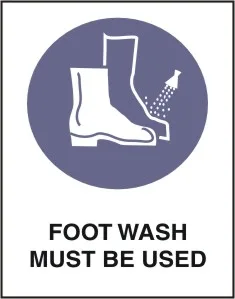 M 116 — FOOT WASH MUST BE USED